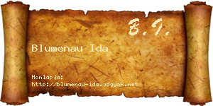 Blumenau Ida névjegykártya